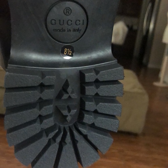 GUCCI Mens Horsebit Leather Lug Sole Black Boots - Picture 6 of 6